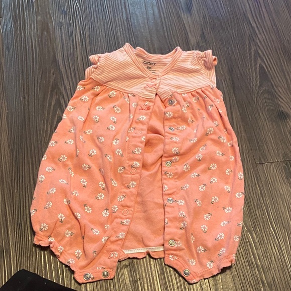 Carter's Other - Carter's Coral Floral Baby Romper